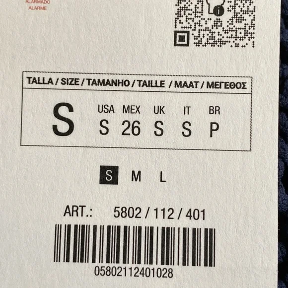 NWT. Zara Navy Blue Chunky Knit Round Neck Top. Size S. - Picture 5 of 7